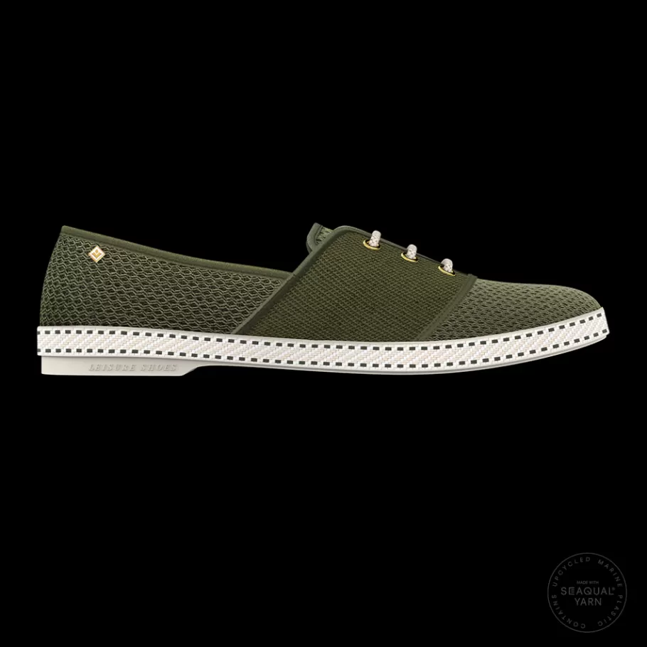 Cheap Rivieras Lace Canvas & Mesh Kaki